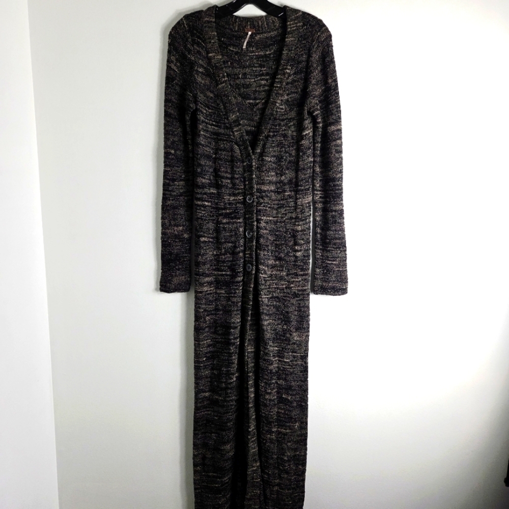Free People 3 Buttons Long Knit Cardigan Sweater